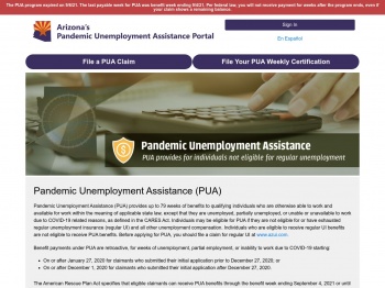 Arizona's Pandemic Unemployment Assistance Portal