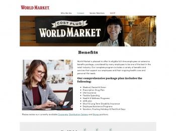 Benefits | Cost Plus World Market