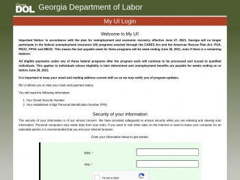 My UI Login - Georgia Department of Labor