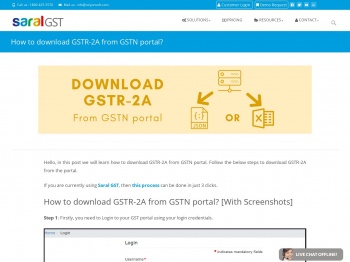How to download GSTR-2A from GSTN portal ... - Saral GST