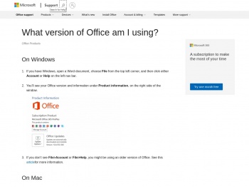What version of Office am I using? - Office Support