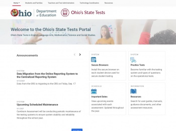 Ohio's State Tests Portal - Ohio's Assessment System