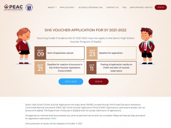 PEAC Online Voucher Application Portal