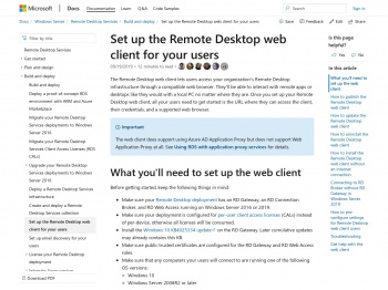Set up the Remote Desktop web client for your users ...