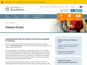Patient Portal - Southern New Hampshire Health System
