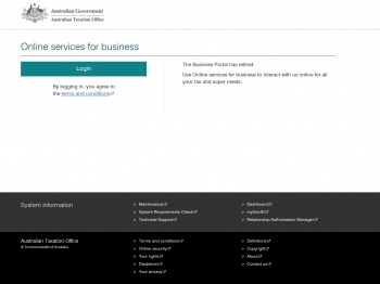 Australian Taxation Office Business Portal - Welcome