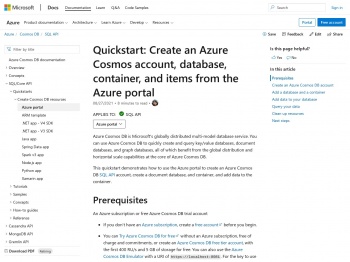Quickstart - Create Azure Cosmos DB resources from the ...