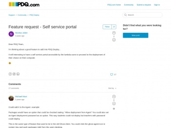 Feature request - Self service portal – Support - PDQ.com