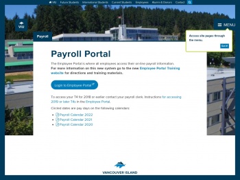 Payroll Portal | Employees | VIU | Canada