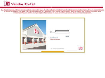 BJs Vendor Portal