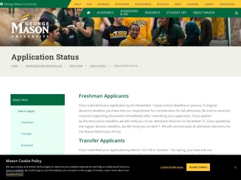 Application Status | George Mason University