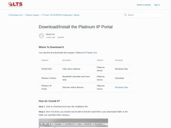Download/Install the Platinum IP Portal – LTSecurityinc.com