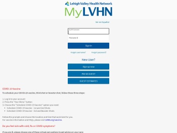 MyLVHN - Login Page