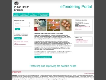 Public Health England eTendering Portal