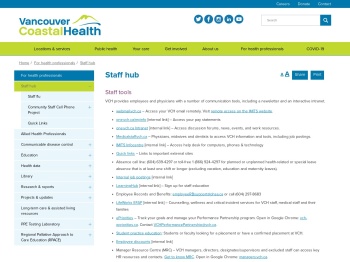 Staff hub - Vancouver Coastal Health