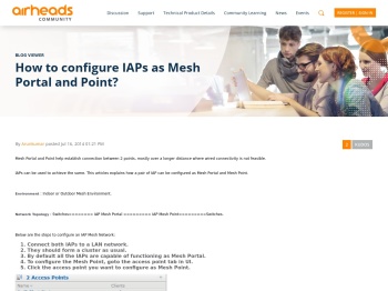 How to configure IAPs as Mesh Portal and Point?