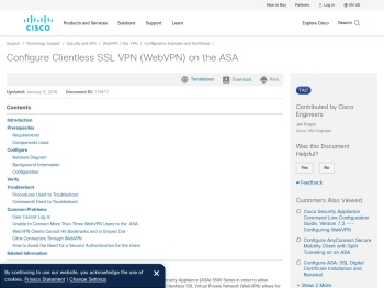 Configure Clientless SSL VPN (WebVPN) on the ASA - Cisco