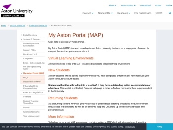 My Aston Portal (MAP) - Aston University