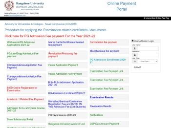 Bangalore University | Online Payment Portal