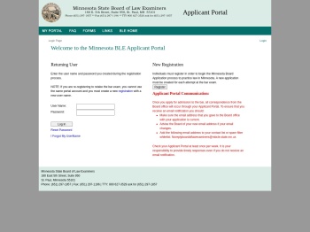 the Minnesota BLE Applicant Portal