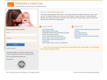INDIANA e-Child Care Parent/Guardian Web Portal