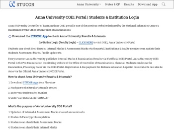 COE1 - Anna University COE | coe1.annauniv.edu - STUCOR