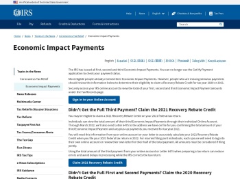 Coronavirus Economic Impact Payments - Internal Revenue ...