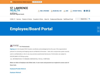Employee/Board Portal - St. Lawrence Health System