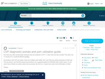 CVP diagnostic portals and port utilization guide - Cisco ...