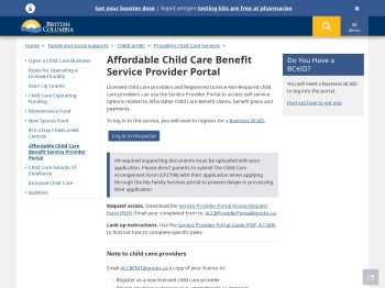 Affordable Child Care Benefit Service Provider Portal ...