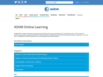 ASHM Online Learning ASHM