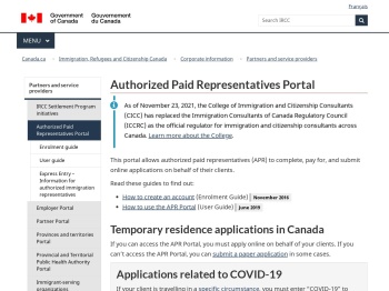 Authorized Paid Representatives Portal — Immigration ...