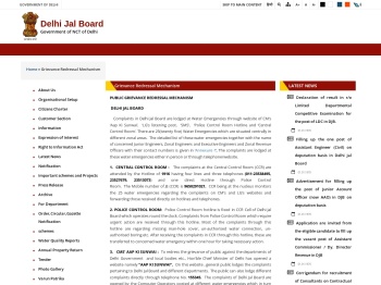 Grievance Redressal Mechanism | Delhi Jal Board |
