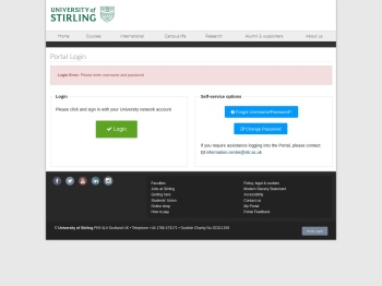 University of Stirling Portal Login