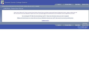 myTCC Portal: Tarrant County College