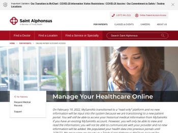 Access Medical Records Online | Saint Alphonsus