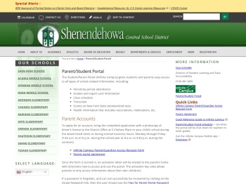 Parent/Student Portal - Shenendehowa Central Schools ...