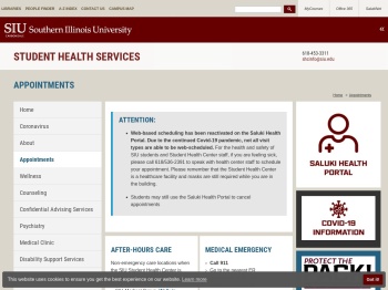 Appointments - SIU Student Health Services - Southern Illinois ...