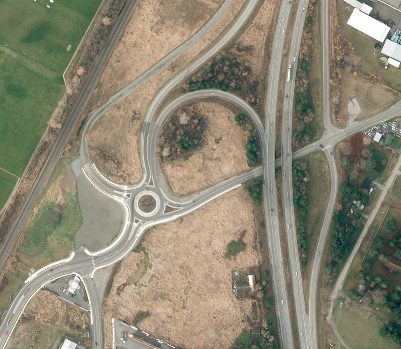 I-5, Portal Way roundabout in Ferndale
