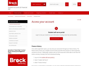 Access your account - Brock University