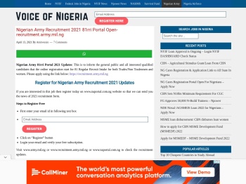Nigerian Army Recruitment 2020 Latest News From Portal ...