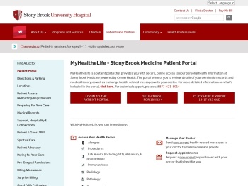 MyHealtheLife - Stony Brook Medicine Patient Portal | Stony ...