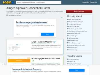 Amgen Speaker Connection Portal