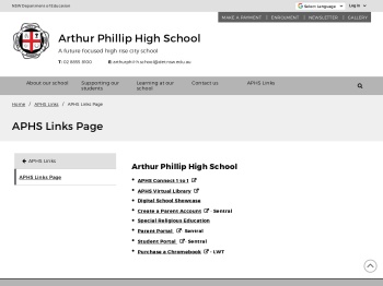 APHS Links Page - Arthur Phillip High School