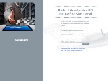 Portail Libre-Service BIS BIS Self-Service Portal - Bombardier