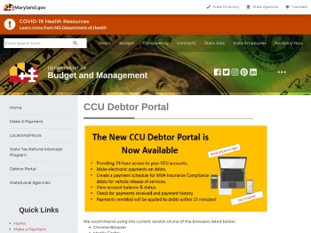 CCU Debtor Portal - Maryland Department of Budget and ...