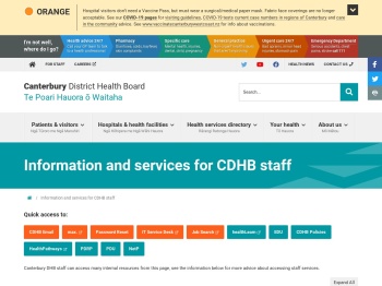 Information and services for CDHB staff | Canterbury DHB