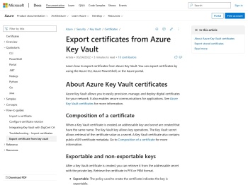 Export certificates from Azure Key Vault | Microsoft Docs