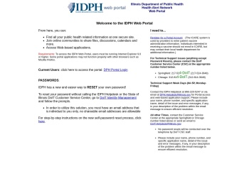IDPH Web Portal