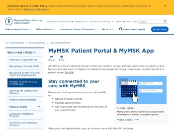 Patient Portal: MyMSK | Memorial Sloan Kettering Cancer ...